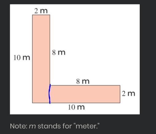 Help please This diagram shows the measurements of a yard. What is the area of the-example-1