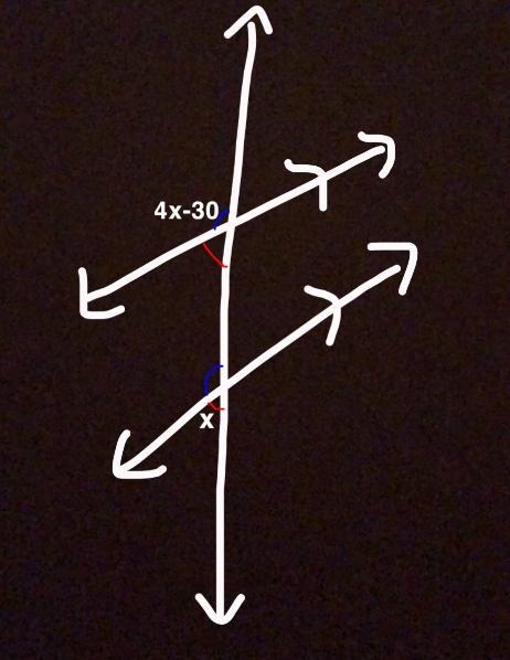 I think I know what to do I just don’t know if I need to solve the 4x-30 or what-example-1