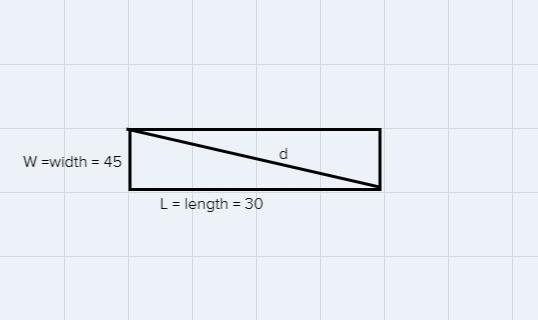 A rectangular carpet measures 30 feet long and 45 feet wide. What is the length of-example-1