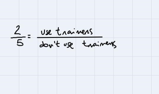 The ratio of health club members who use trainers to those who do notis 2:5. There-example-1