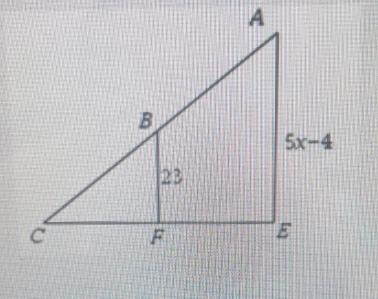 In the picture shown b and F are midpoints solve for x-example-1