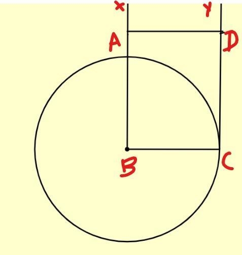 Sketch rectangle ABCD such that BC is the radius of circle BSketch BC and KT such-example-5