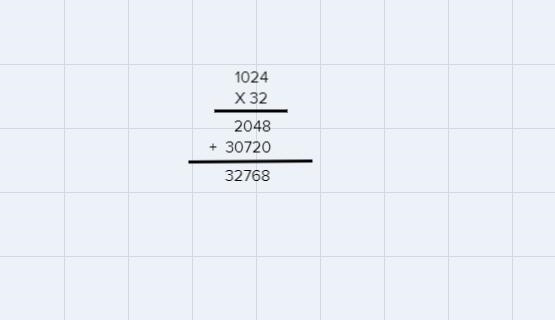 How would you multiply 32x32x32 using long multiplication,For my sister. She is having-example-2