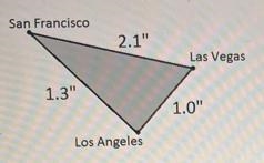 On a map, San Francisco, Las Vegas, and Los Angeles form a triangle whose sides areshown-example-1