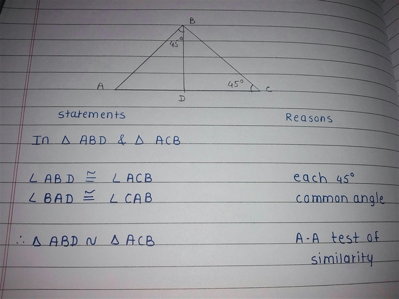 Look at the figure below: Triangle ABC has the measure of angle ACB equal to 45 degrees-example-1