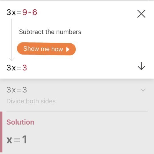 Solve for x 3x + 6y = 9-example-1