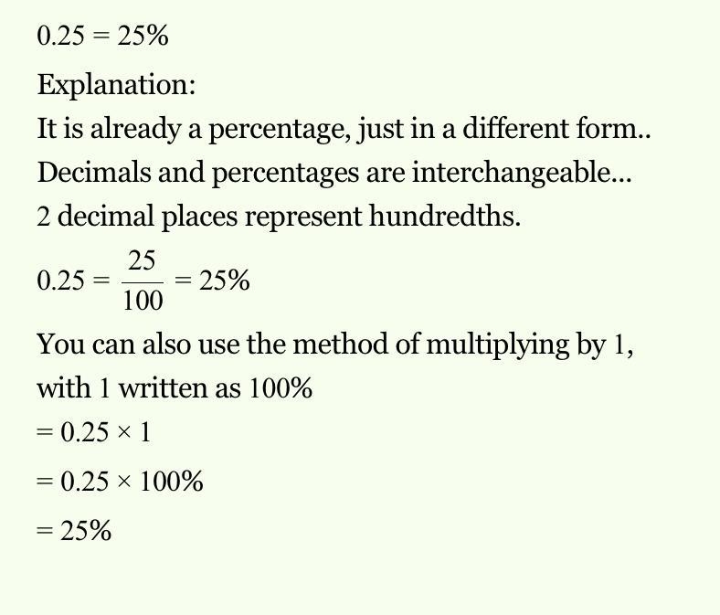 0.25 as a percentages-example-1