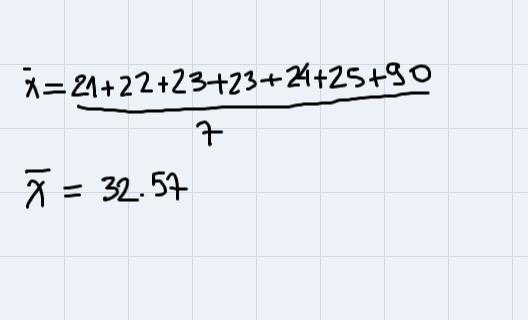 1. This data is about the age of students in a class measured in years: 21, 22, 23, 23, 24, 25. Find-example-3