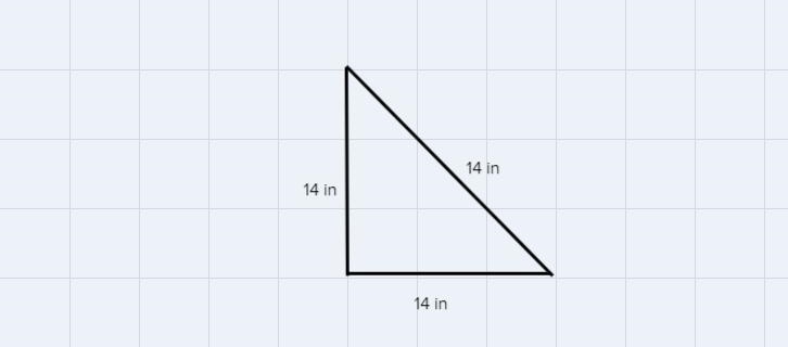 A wire is first bent into the shape of a triangle. each side of the triangle is 14 inches-example-1