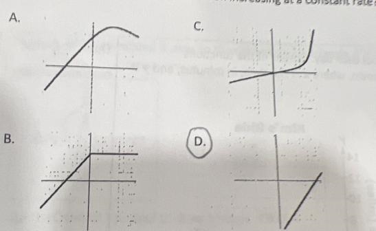 Which graph represents a linear function increasing at a constant rate-example-1