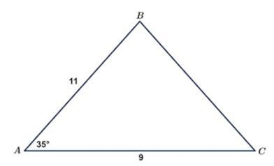 Given triangle ABC, what is the m-example-1