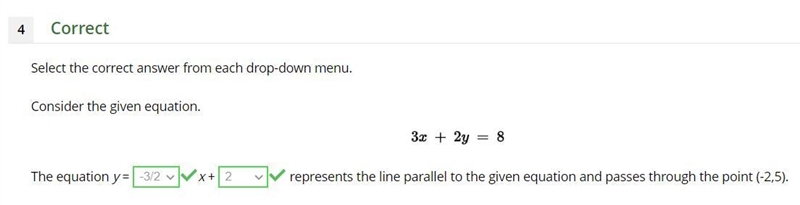 Select the correct answer from each drop down menu consider the given equation.3x-example-1