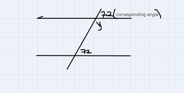 In the diagram below, AB is parallel to CD. What is the value of y?AAΓνB72εDΑ. 82Β. 72Ο Ο Ο ΟC-example-1