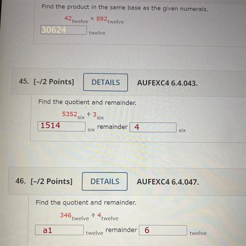 ￼46.Find the quotient and remainder-example-1