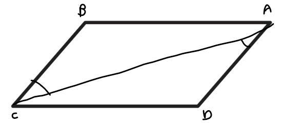 Given a parallelogram ABCD with a diagonal AC, which theorem can be used to prove-example-1