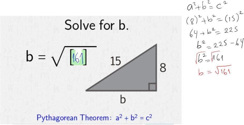 Pythagorean theorem queston-example-1