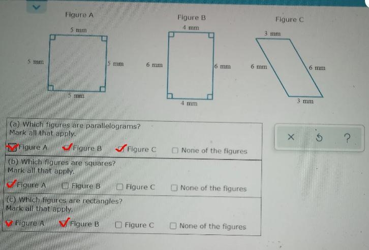 O GEOMETRY Identifying parallelograms, rectangles, and squares 5 mm Figure A Explanation-example-1