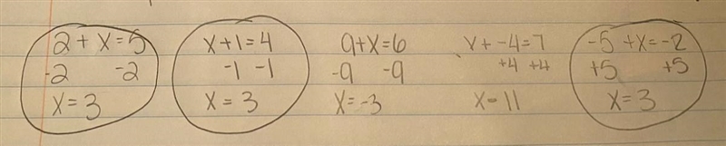 Which of the following equations are equivalent? Select three options. 2 + x = 5 x-example-1