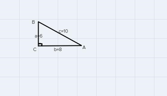 Draw a triangle with sides a=6 b=8 c=10 label vertices A B C number 3-example-1