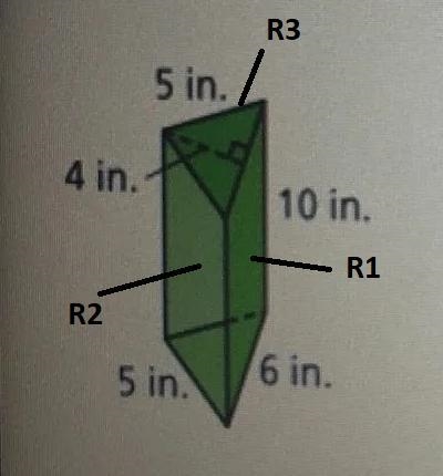 Find the surface area of the prism. Round to the nearest tenth if necessary. 5 in-example-1