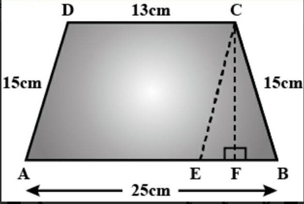 find the area of the trapezium whose parallel sides are 25 cm and 13 cm The Other-example-1