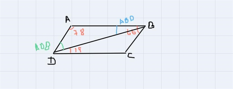 PLEASE PLEASE HELP ASAPIn parallelogram ABCD, AD=19, EC=15, mABC=66°, mDAC=78° and-example-1