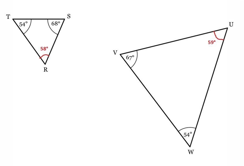 Is the triangles similar? If the triangles are similar then this is the statements-example-1