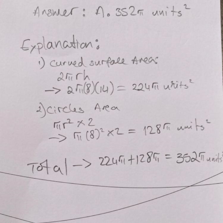 Which of the following is the surface area of the right cylinder below?-example-1