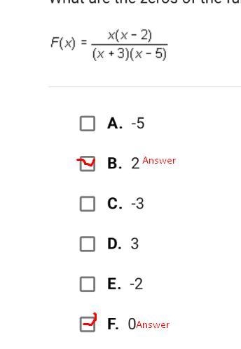 What are the zeros of the function below? Check all that apply.A.-5B.2C.-3D.3E.-2F-example-1