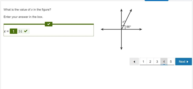 What is the value of x in the figure? Enter your answer in the box. x =-example-1