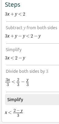 Can someone solve please 3x+y<2 x+2<6-example-1