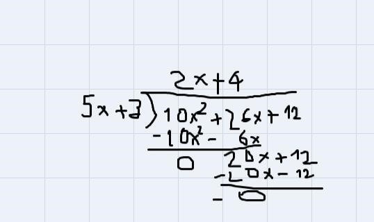 The area of a painting is 10x^2 + 26x + 12 ft squared the length is 5x + 3 ft what-example-1