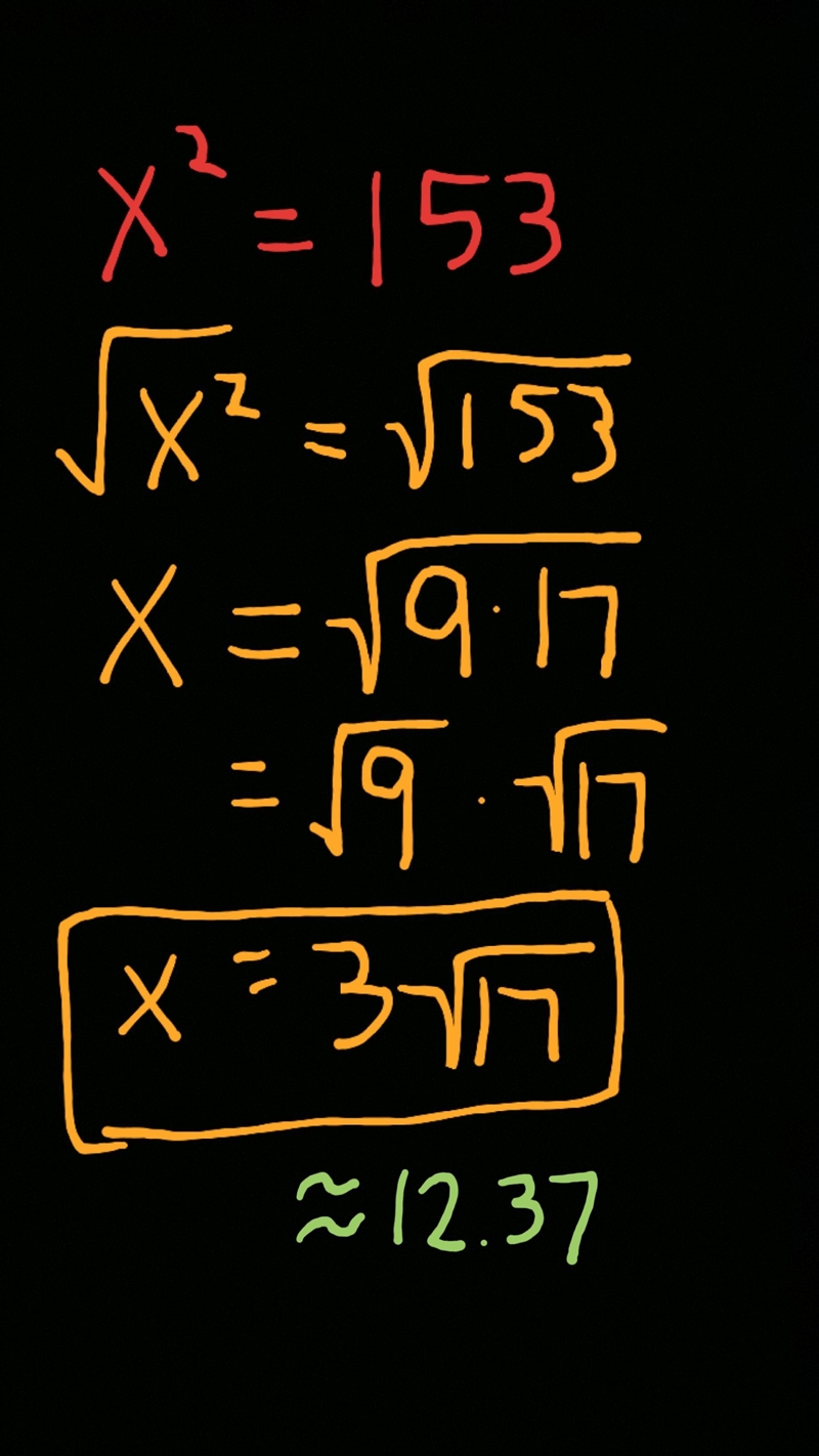 Use the square root property to solve the equation. x^2=153-example-1