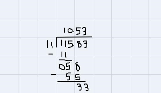 Divide and round to the nearest hundredth 115.83÷11-example-1