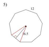 I need help with the work question 5Find the area of each regular polygon. Leave your-example-1