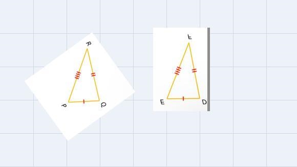 Which two triangles are congruent by the SSS Theorem? Complete the congruence statement-example-1