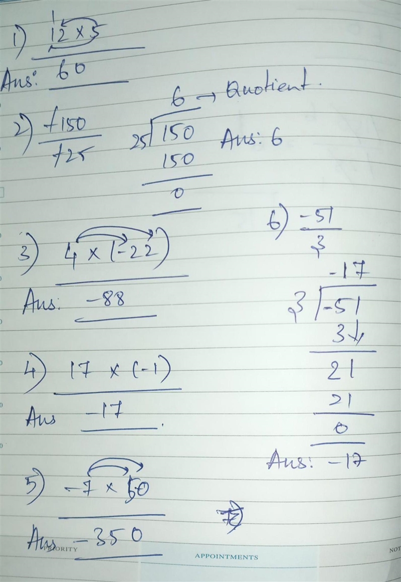 12(5)—150 divided by (-25)4(-22) 175(-1) -7(50) -51 divided by3 -7(50)-72 divided-example-1