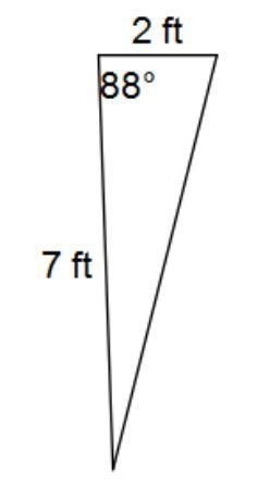 Find the area of thetriangle.7 ft2 ft88°-example-1