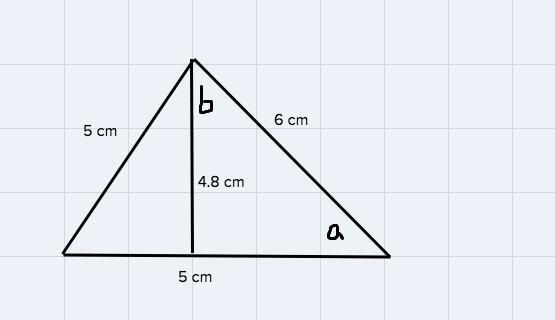 For each triangle identify a base and corresponding height use them to find the are-example-2