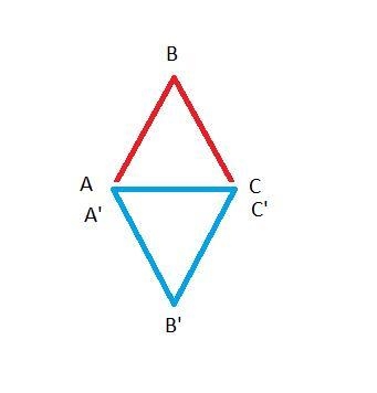 If we reflect across triangleABC across /AC then what points stay fixed? Why?-example-1