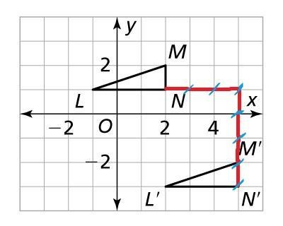 What is the rule that describes the translation that maps triangle LMN onto triangle-example-1