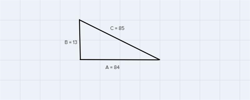 A triangle has side lengths 85, 84 and 13. Is the triangle a right triangle? Explain-example-1