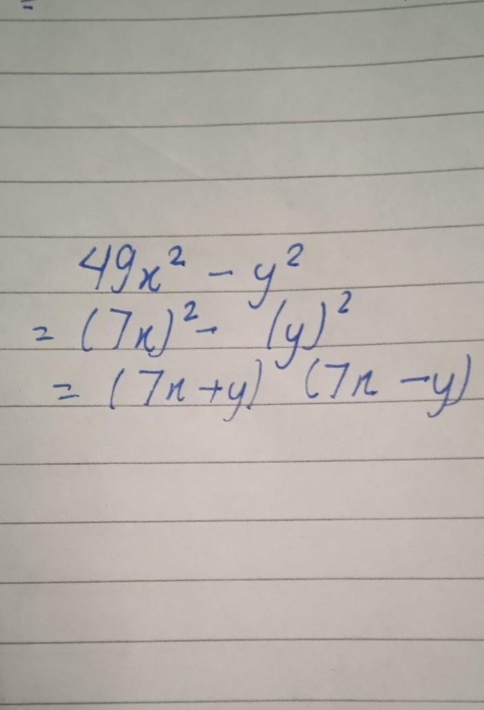 Which expression shows the factored form of 49x² - y²?-example-1