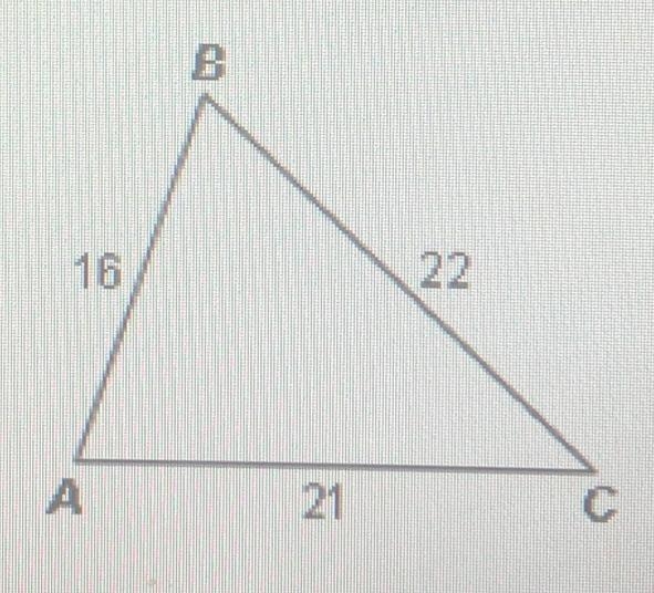 Solve the triangle below. Use the law of cosines to find the measure of angle C.Use-example-1