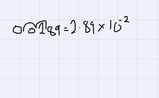 4. Which represents 0.0289 in scientific notation form? A) 2.89 x 10^-2 B) 2.89 x-example-1