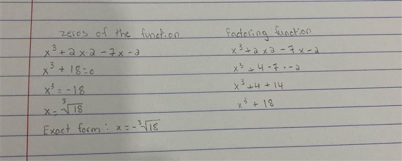 X 3 + 2 x 2 − 7 x − 2. Find zeros of the function and factor completely.-example-1