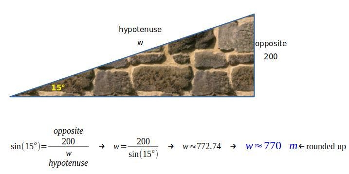 The angle of elovation from the bottom of a hill to the top is 15. The top of the-example-1