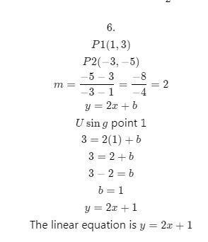 Writing linear equations (2,-2) and (0,-1)-example-1