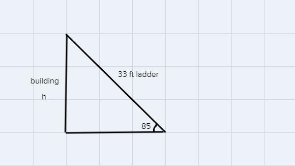 A 33-ft ladder leans against a building so that the angle between the ground and the-example-1