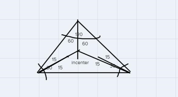 Draw any obtuse triangle and construct the bisector of each of it's angles.-example-1